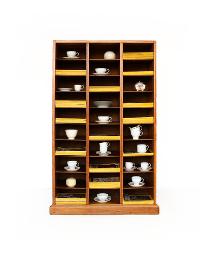 Vintage Hardwood Pigeonhole Cabinet