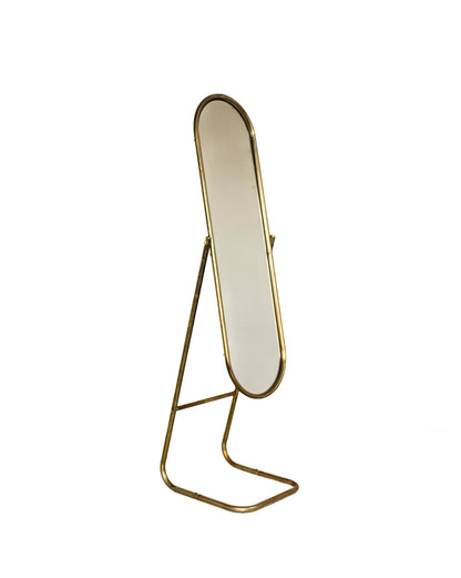 Mid-century Oval Swivel Floor Mirror