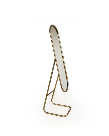 Mid-century Oval Swivel Floor Mirror