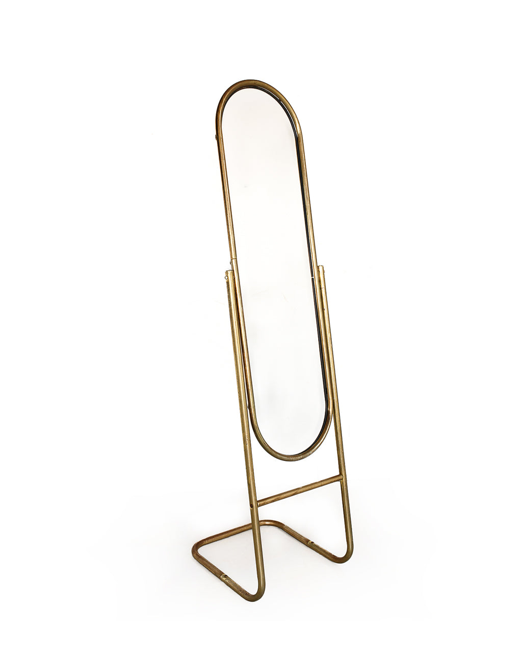 Mid-century Oval Swivel Floor Mirror