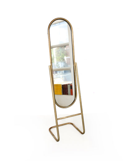Mid-century Oval Swivel Floor Mirror