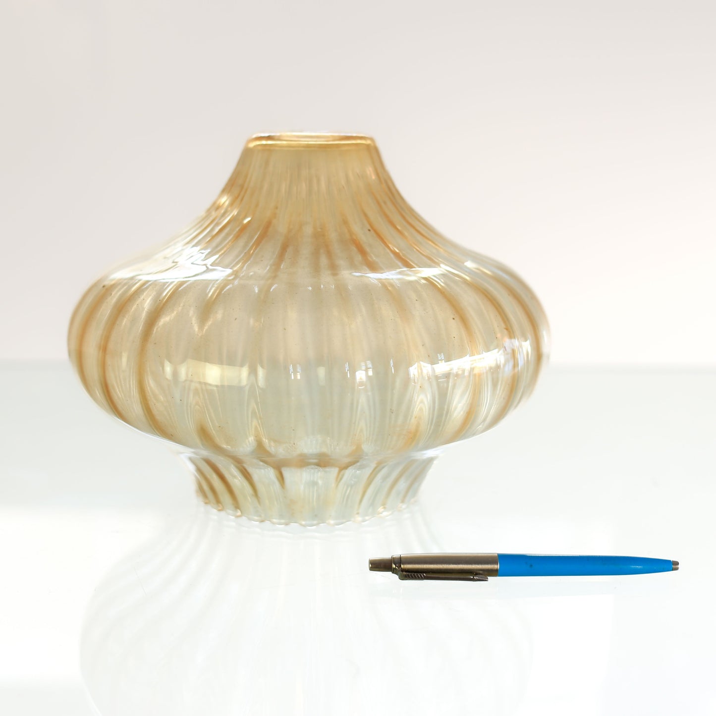 Amber glass bell pendant