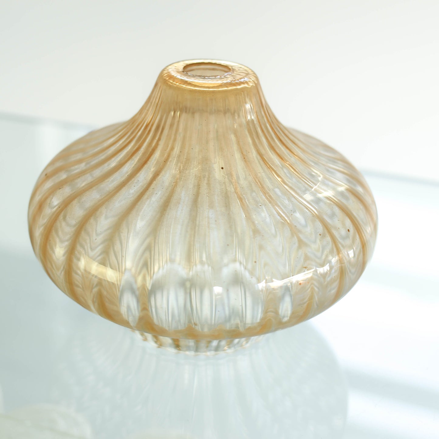 Amber glass bell pendant