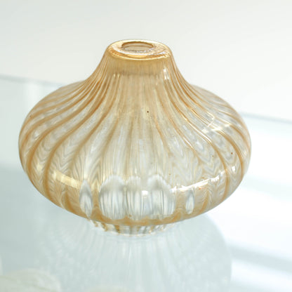 Amber glass bell pendant