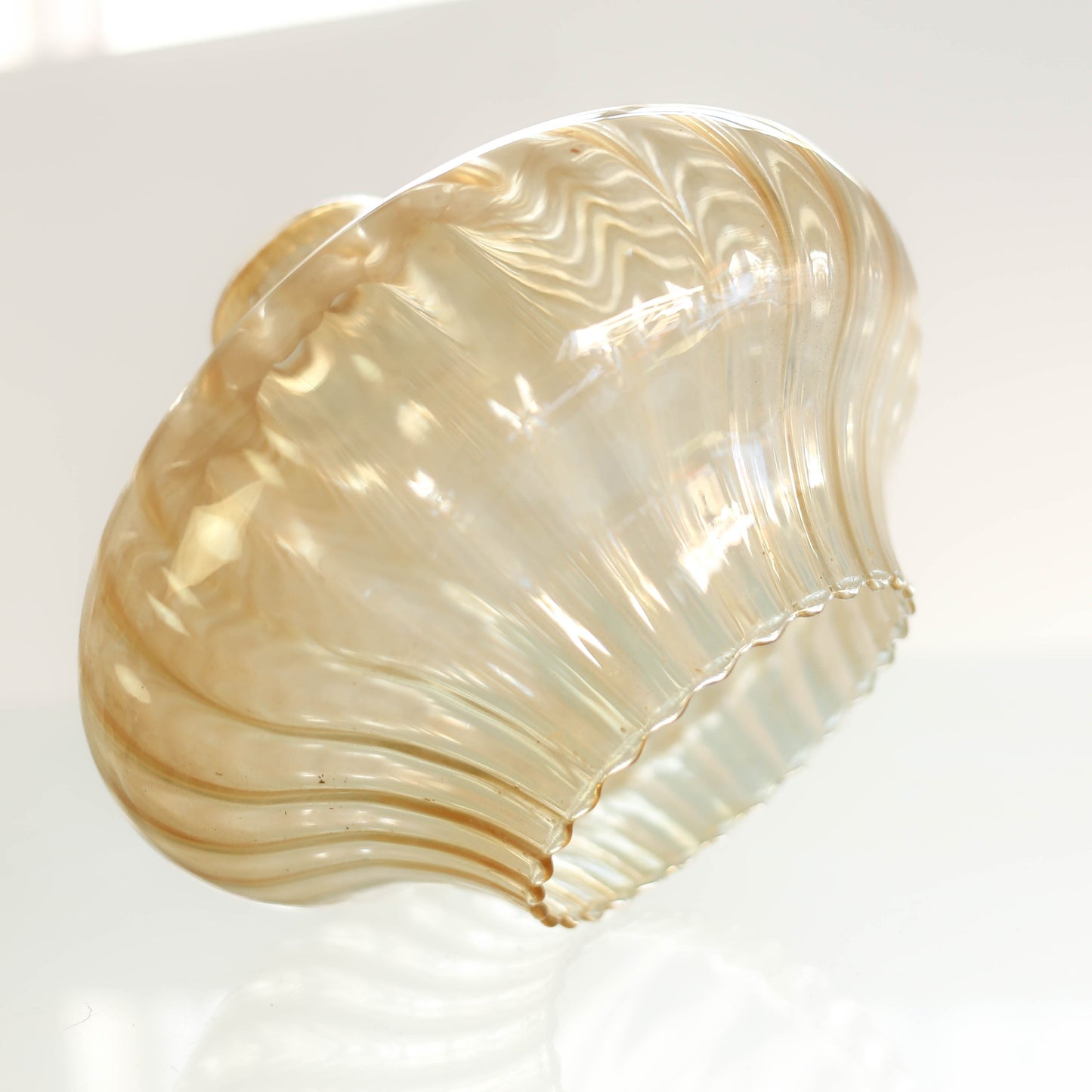 Amber glass bell pendant