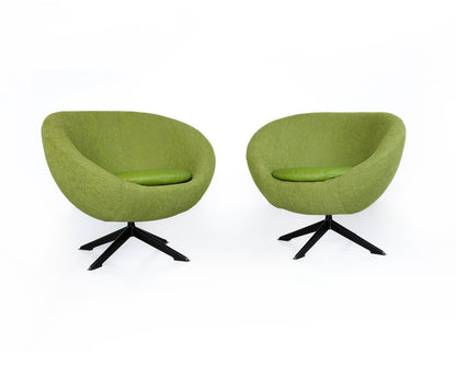 Zodiac Two-Seater and Pair of Swivel Chairs in Apple Green - priced per item