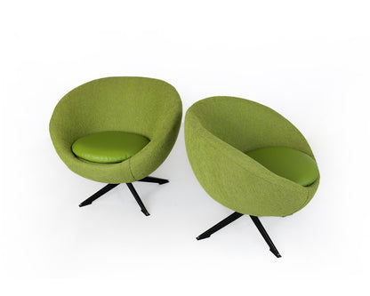 Zodiac Two-Seater and Pair of Swivel Chairs in Apple Green - priced per item