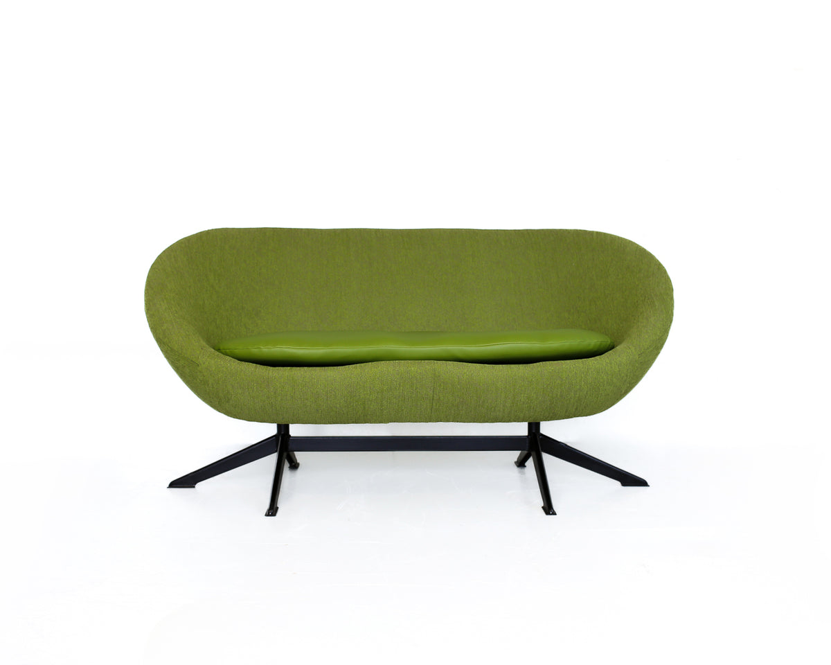 Zodiac Two-Seater and Pair of Swivel Chairs in Apple Green - priced per item