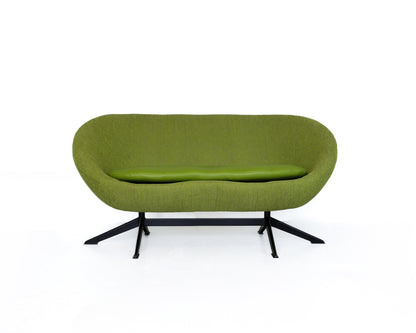 Zodiac Two-Seater and Pair of Swivel Chairs in Apple Green - priced per item