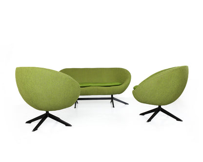 Zodiac Two-Seater and Pair of Swivel Chairs in Apple Green - priced per item