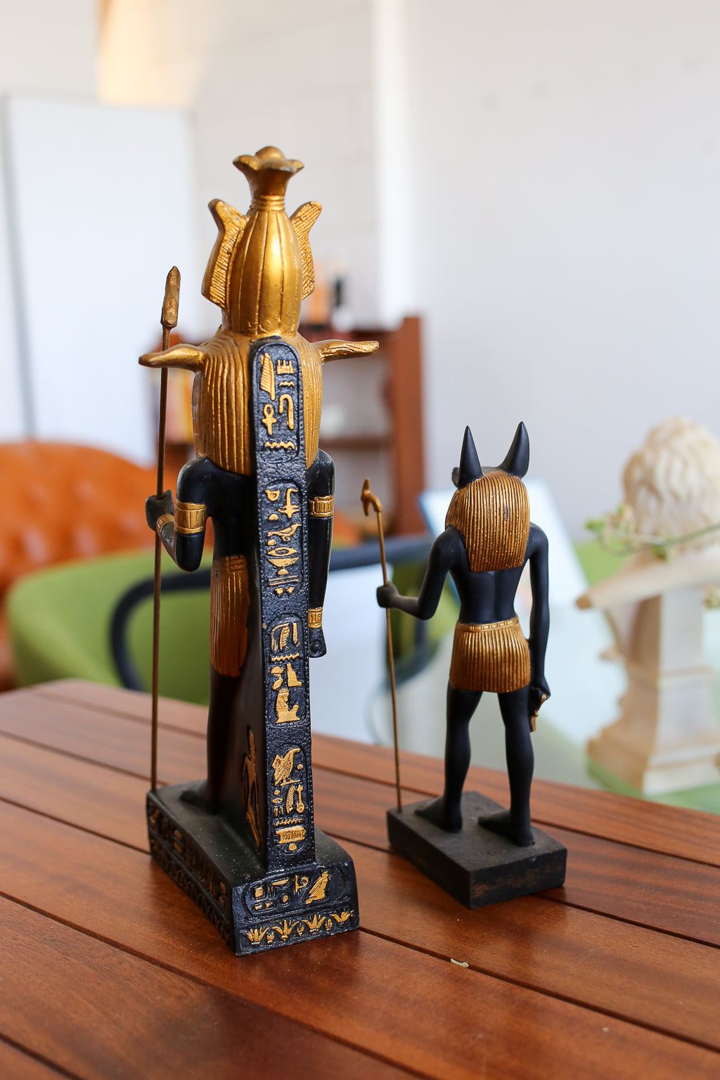 Pair of Egyptian Revival Figures: Anubis and Khnum