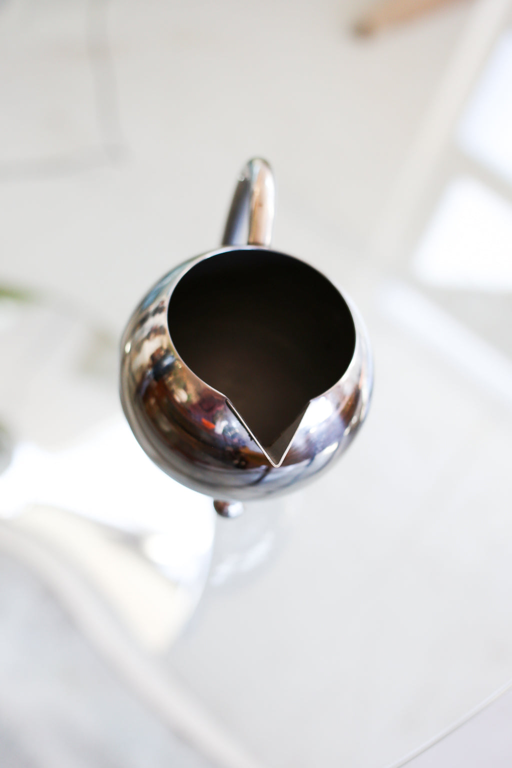 Vintage Chrome Creamer Jug on Ball Feet