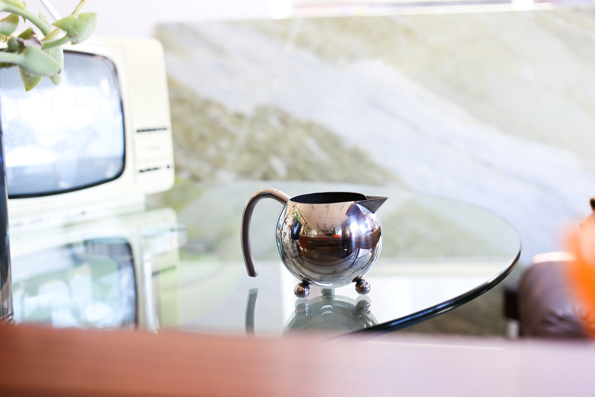 Vintage Chrome Creamer Jug on Ball Feet