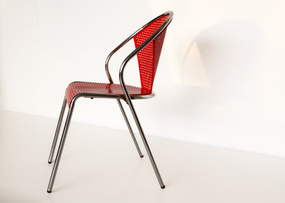 Three 80s Steel Stacking Chairs - priced per chair