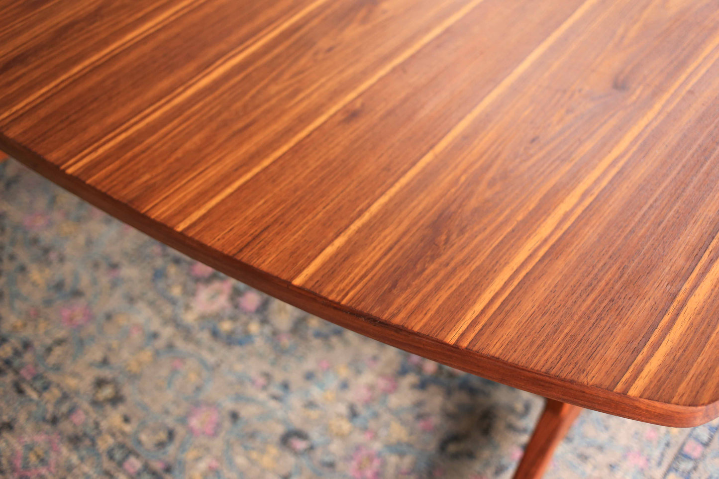 Mid-Centurty Modern Kiaat Dining Room Table - Extendable