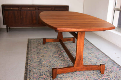 Mid-Centurty Modern Kiaat Dining Room Table - Extendable