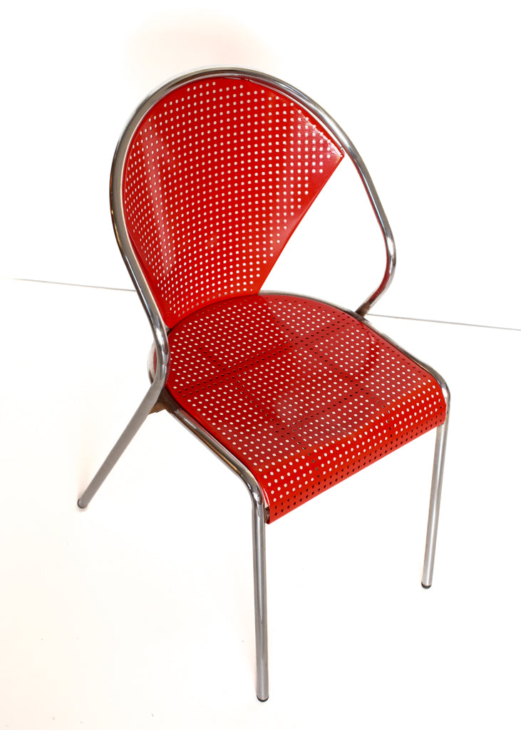 Three 80s Steel Stacking Chairs - priced per chair
