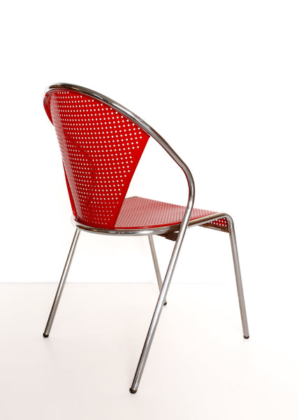 Three 80s Steel Stacking Chairs - priced per chair