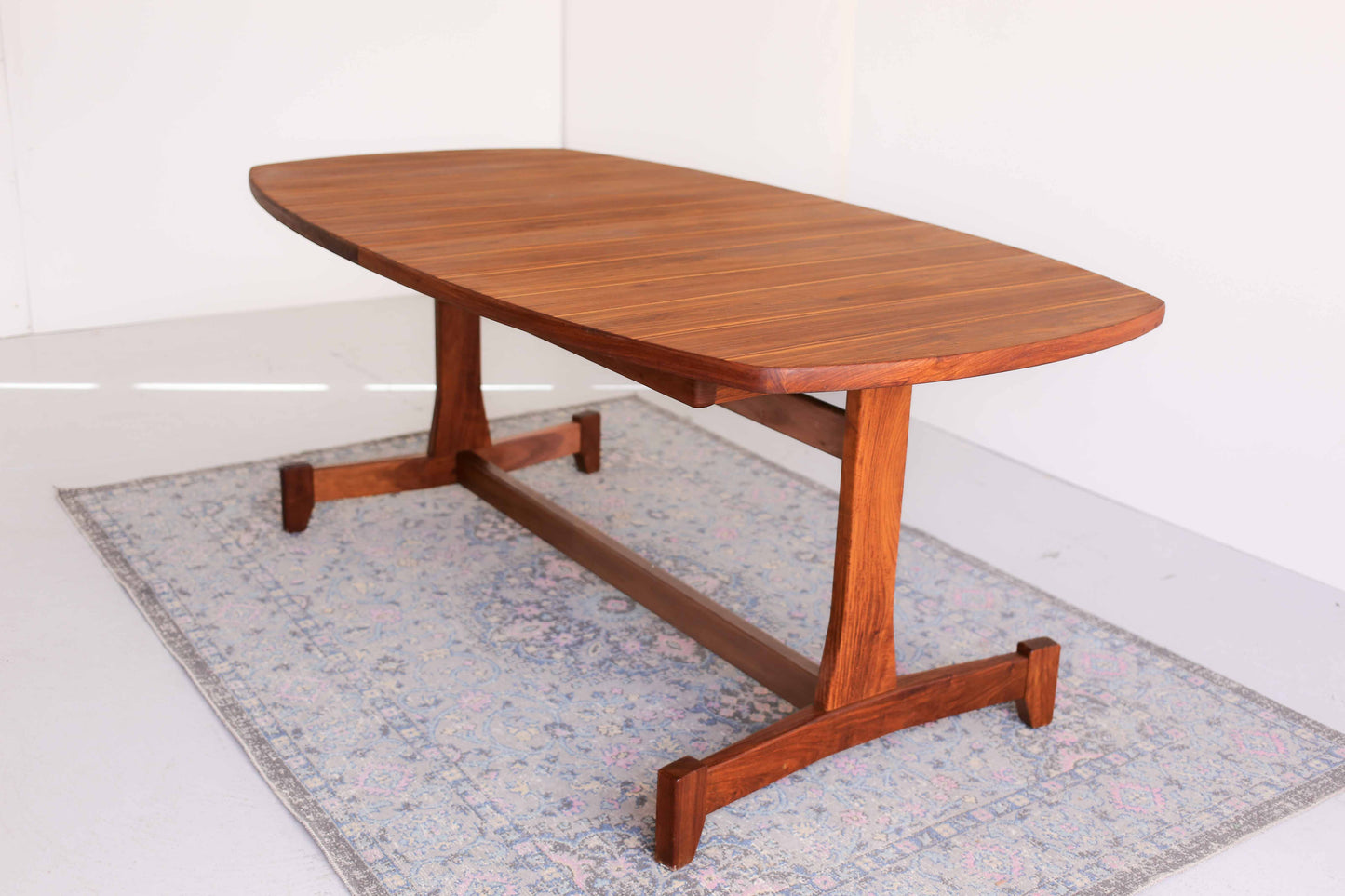 Mid-Centurty Modern Kiaat Dining Room Table - Extendable