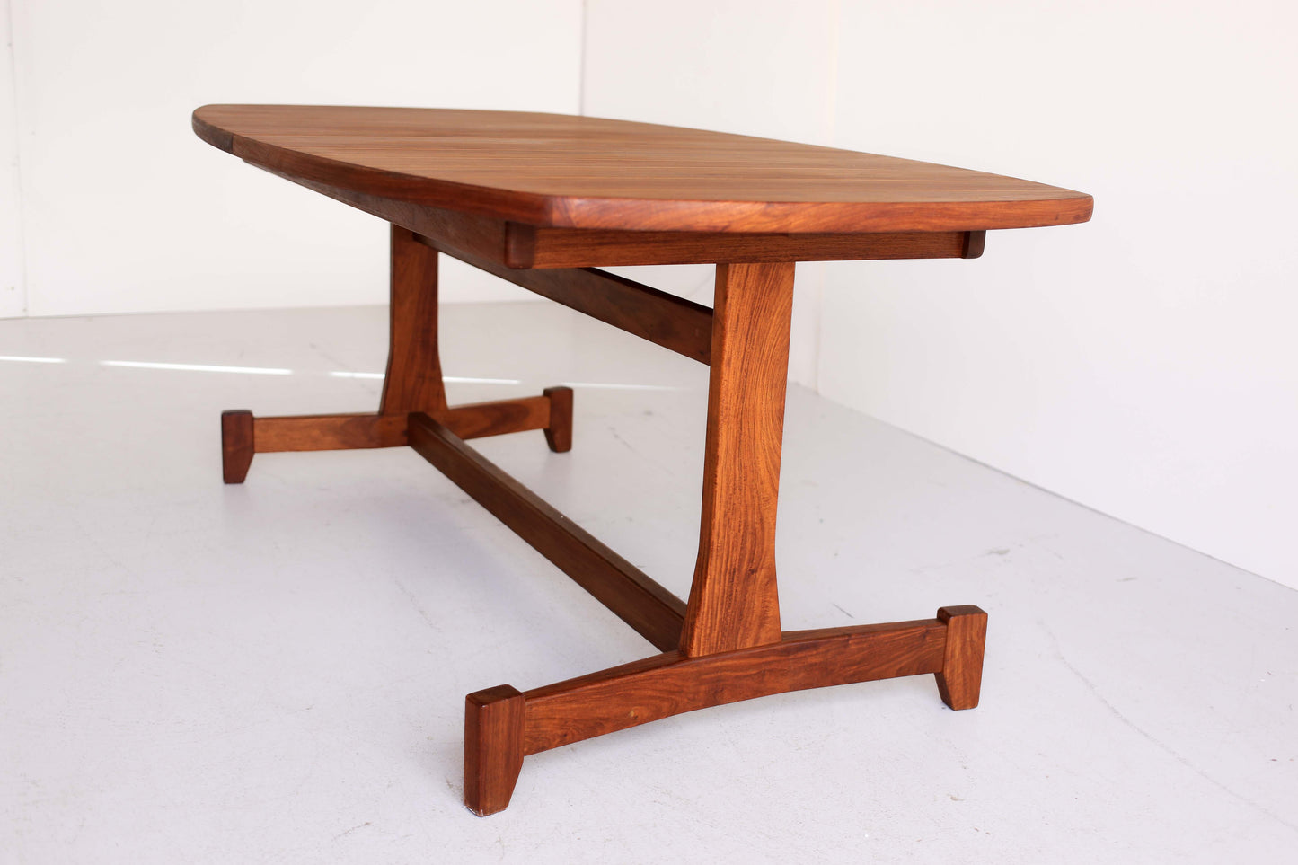 Mid-Centurty Modern Kiaat Dining Room Table - Extendable