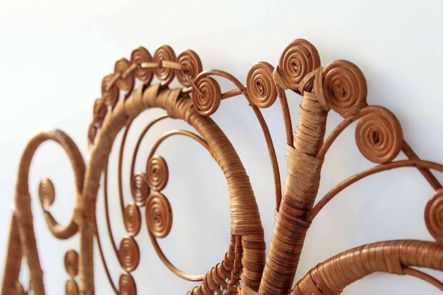 Rare Cane Single Bed Headboard