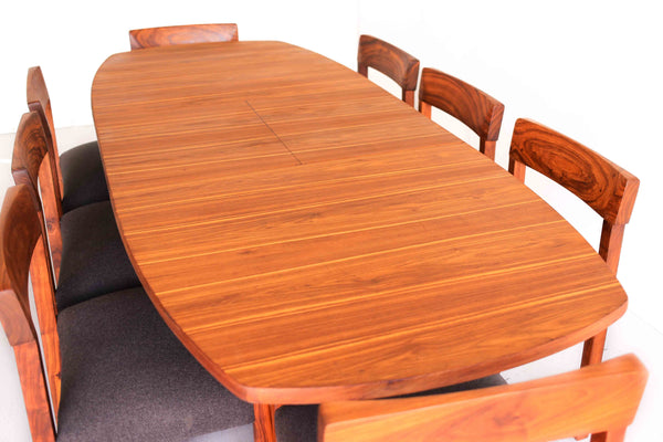 Mid-Centurty Modern Kiaat Dining Room Table - Extendable