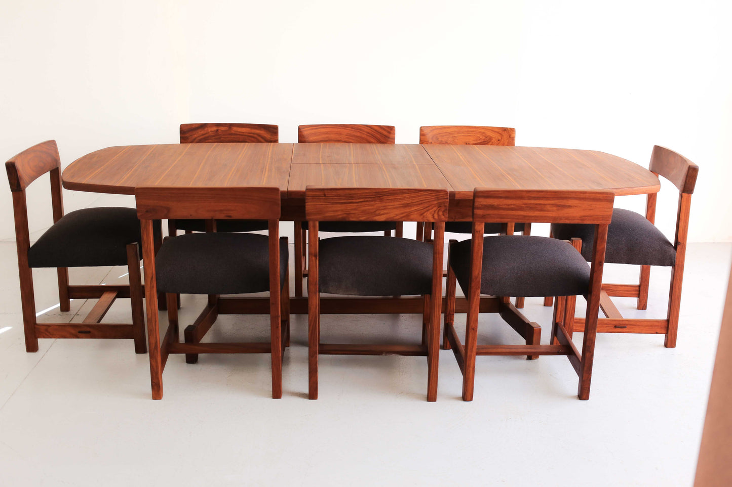 Mid-Centurty Modern Kiaat Dining Room Table - Extendable