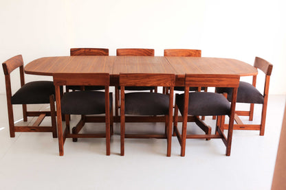 Mid-Centurty Modern Kiaat Dining Room Table - Extendable