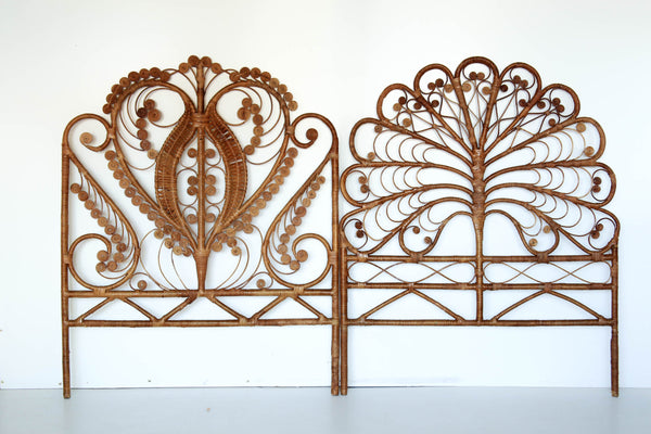 Rare Cane Single Bed Headboard