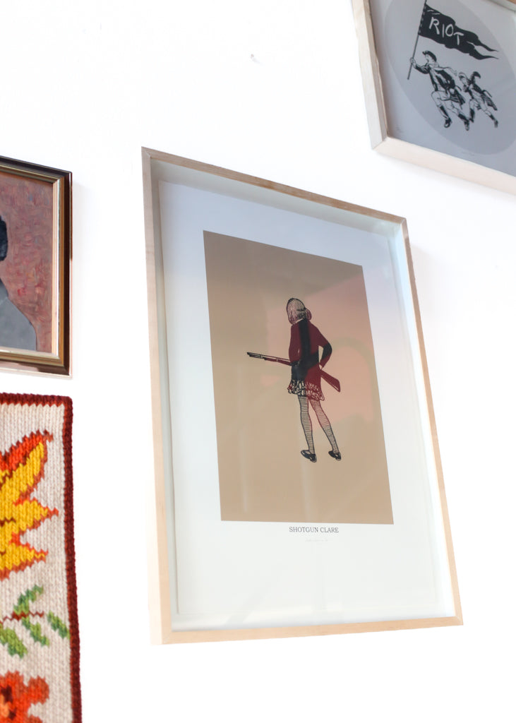 Framed "Shotgun Clare" Silkscreen