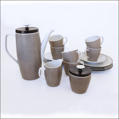 Vintage 21 Piece 'Schonwald' Porcelain Coffee Set from Germany