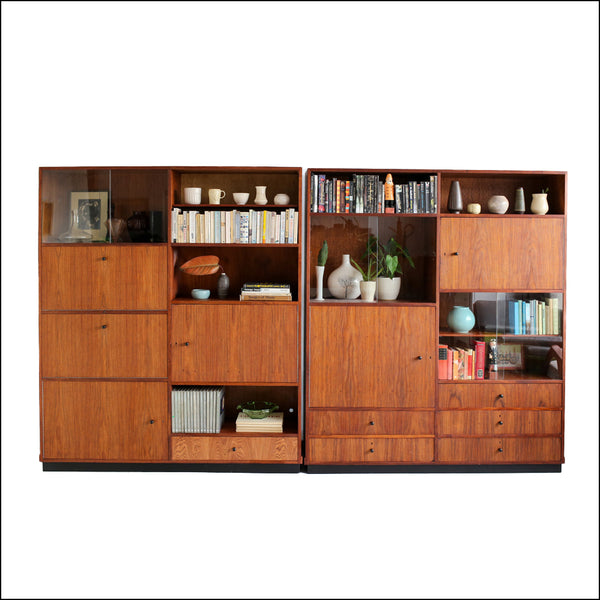 Solid Wood Mid-century Wall Unit