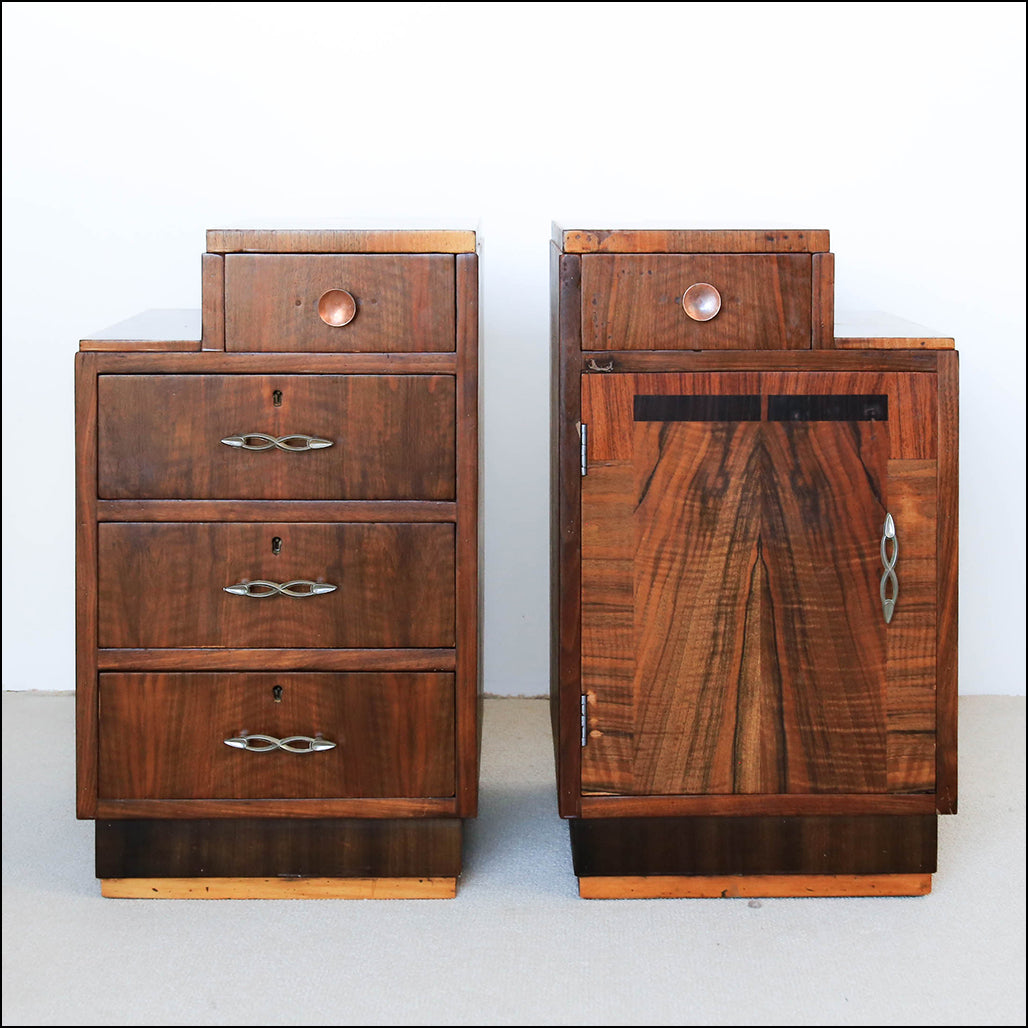 A Pair of Art Deco Bedside Cabinets