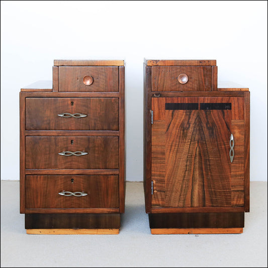 A Pair of Art Deco Bedside Cabinets