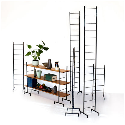 Vintage Style Steel and Birch Ply Ladder Shelves