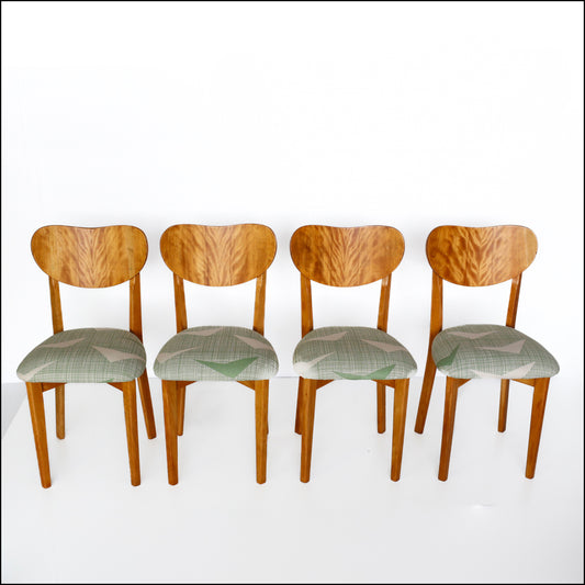 Set of Four MCM Chairs with Skinny laMinx Seats