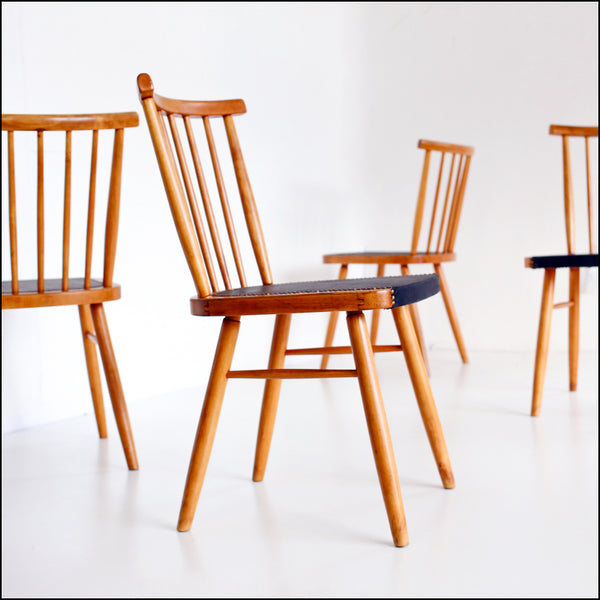 Four German Mid-century Dining Chairs