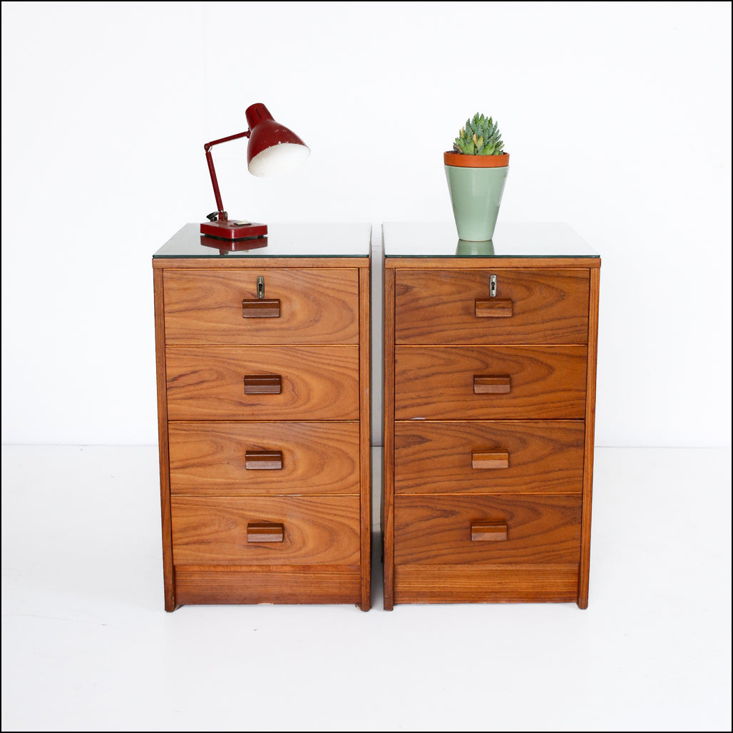 A Pair of Bedside Pedestals with Drawers