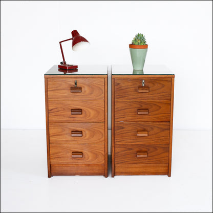 A Pair of Bedside Pedestals with Drawers