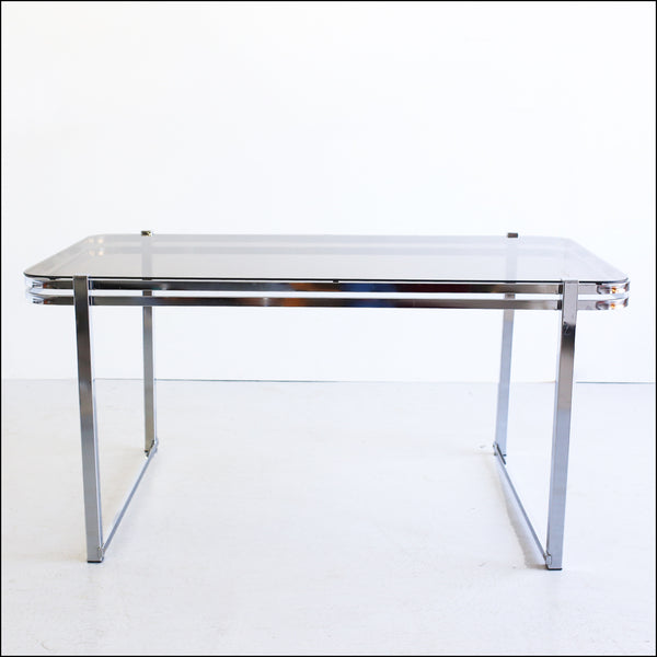 1970's Chrome and Glass Dining Table