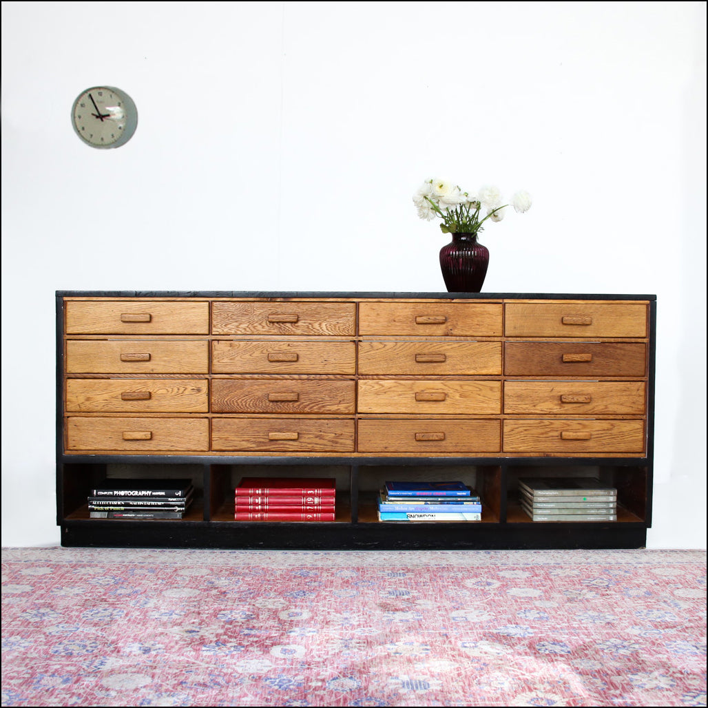 Oak Haberdashery Cabinet with 16 Drawers