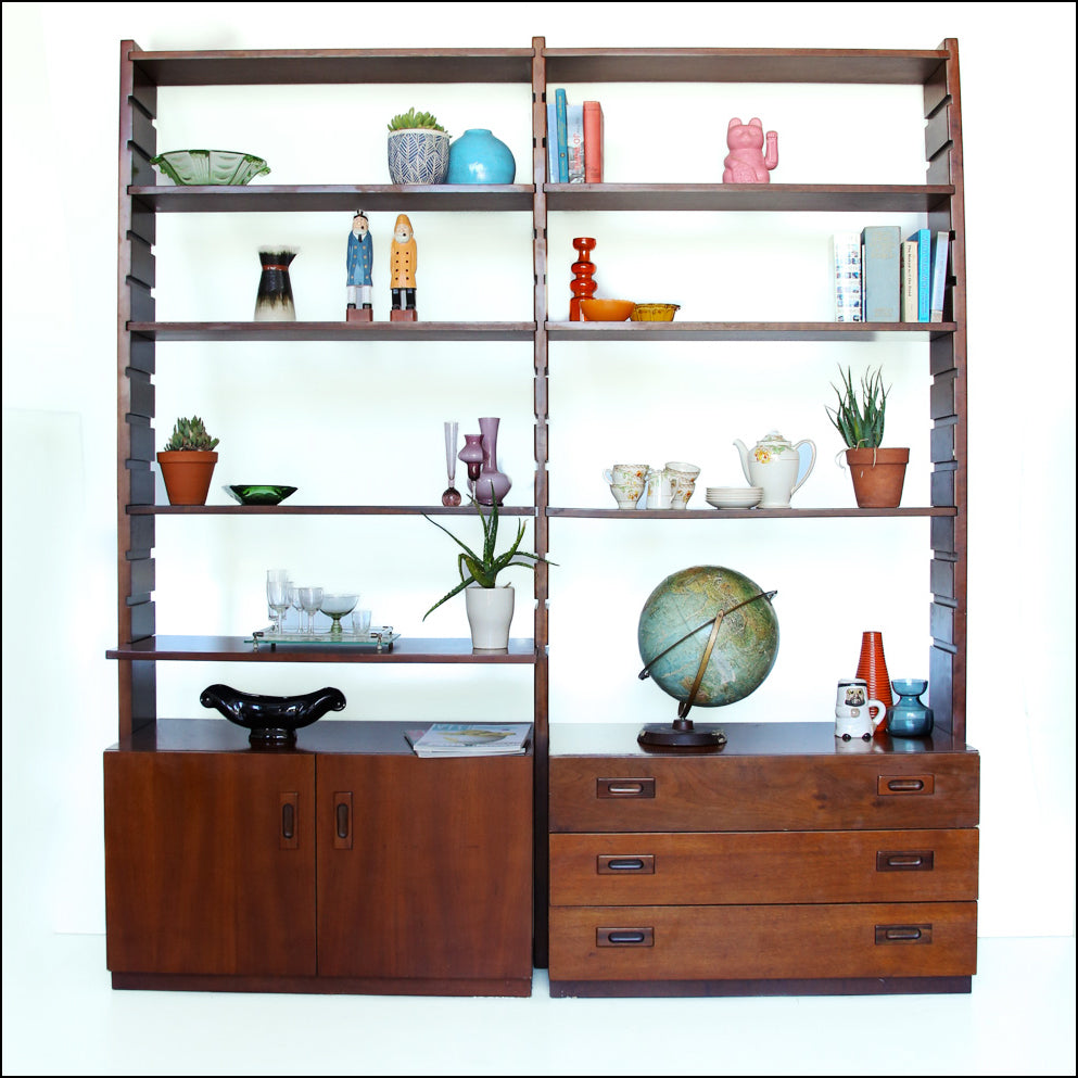 Large Mid-century Modular Wall Unit