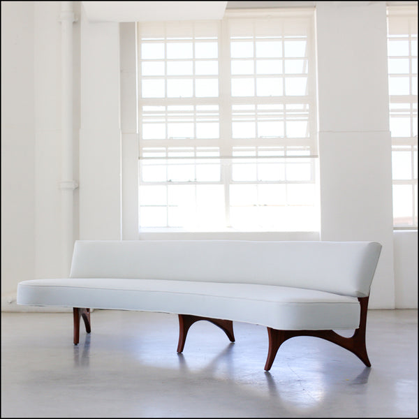 Rare Floating Curved Sofa by Vladimir Kagan