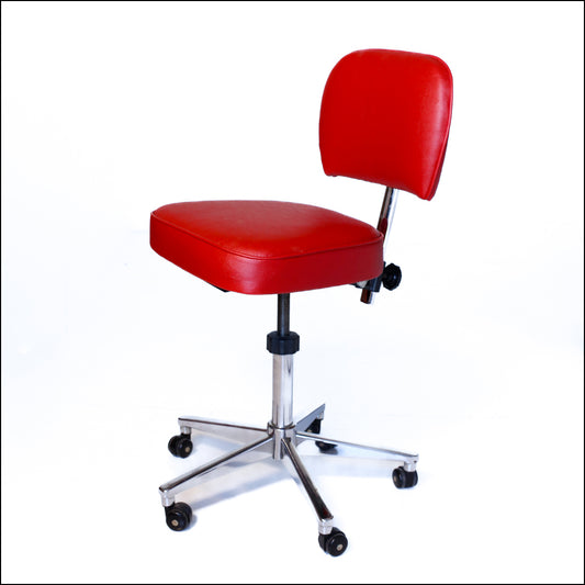 Bright Red Retro Typist's Chair