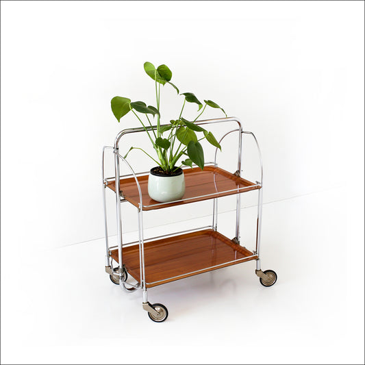 Collapsible Mid-century Serving Trolley