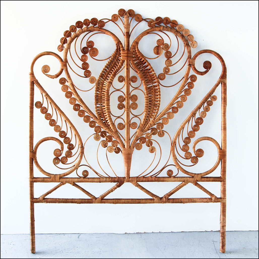 Rare Cane Single Bed Headboard