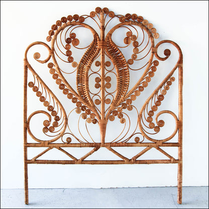 Rare Cane Single Bed Headboard