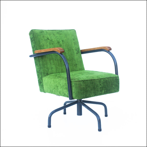 Moss Green Bauhaus Swivel Chair