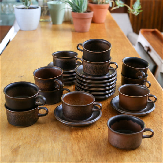 Set of 12 Arabia Ruska Espresso Duos - Finland 1960s