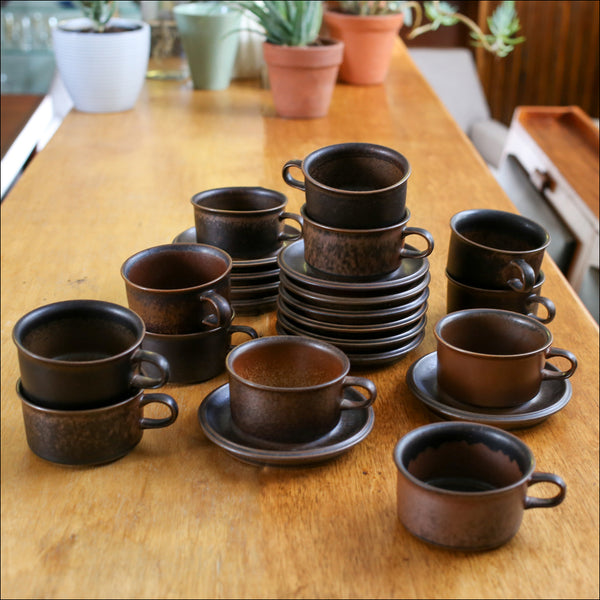 Set of 12 Arabia Ruska Espresso Duos - Finland 1960s